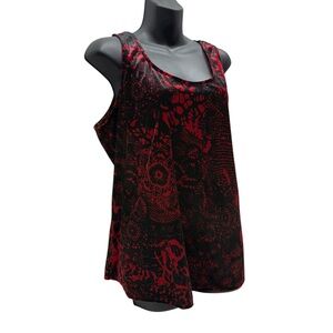 Avenue Y2K Whimsygoth Velvet Burnout Tank Top
